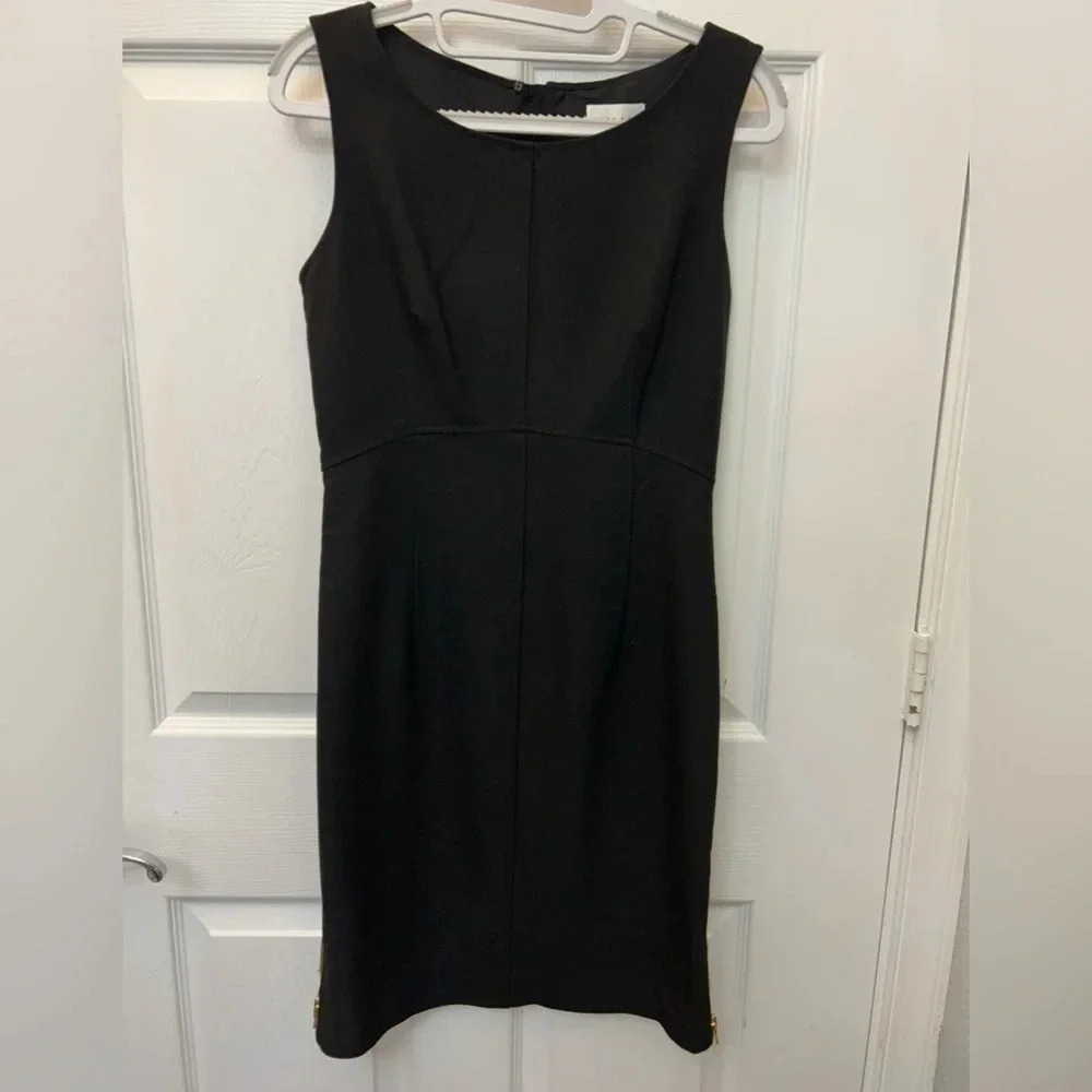 Milly black dress with gold zipper
